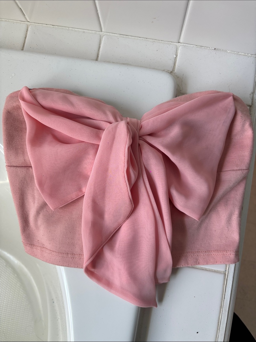 Charlotte Russe Pink Strapless Bow Bandeau